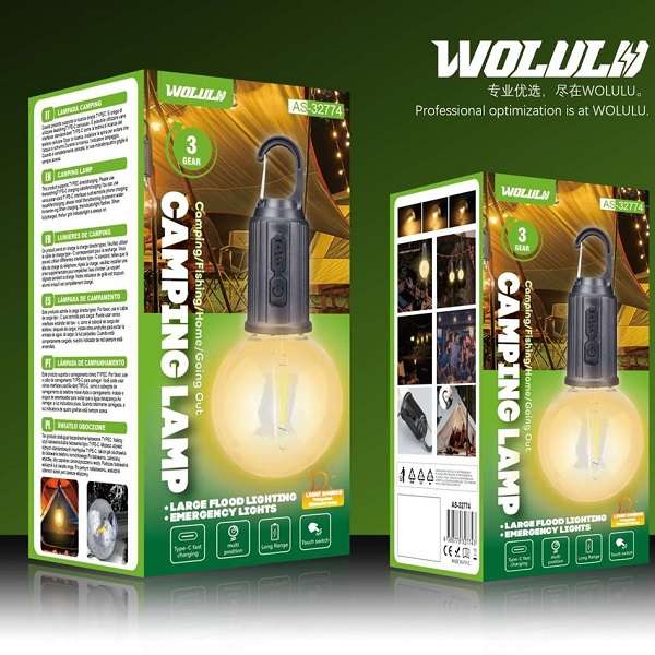 Wolulu AS-32774 3 Gear Hanging Hook Camping Light