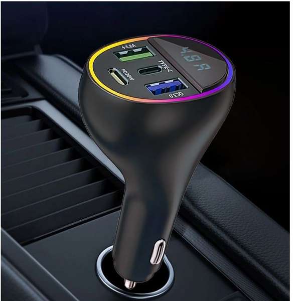 Aerbes AB-CZ29 3 in 1 QC4.0 PD Car Charger 3.1A with Spring Cable PD20/36W
