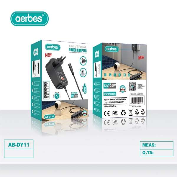 Aerbes AB-DY11 12V Universal Power Adapter 30W