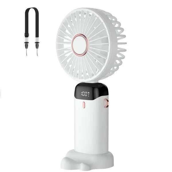 Baihua MY-7459 Rechargeable 5 Speed Fan With Stand And Lanyard To Carry Around The Neck