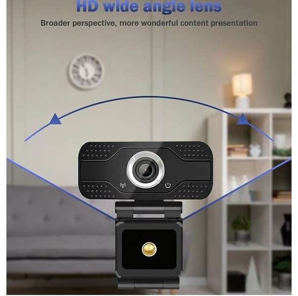 Aerbes AB-SX22 1080P Full HD Web Camera With Built-In Microphone For Laptop or Desktop Online Vid...