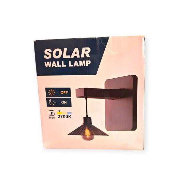 PM-153 Modern Solar-Powered Wall Light With Elegant Pleated Lampshade