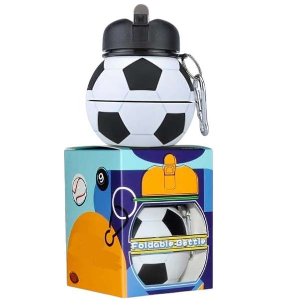 550 Collaspible Silicone Soccer Water Bottle