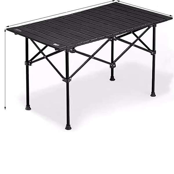 JG20375672 Outdoor Foldable Table With 6 Chairs Camping Set 120cm x 55cm x 50cm