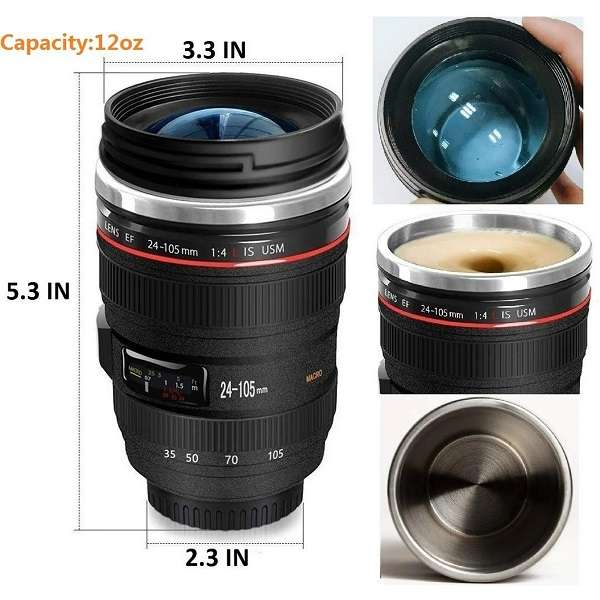 JG20375678 Stainless Steel Camera Lens  Coffee Mug