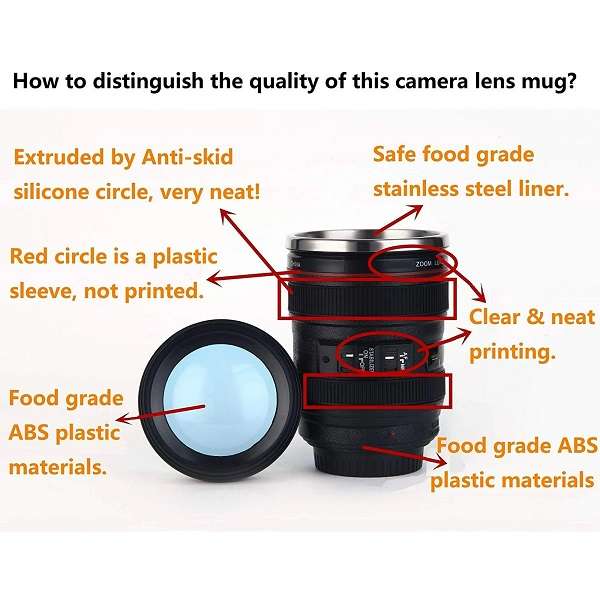 JG20375678 Stainless Steel Camera Lens  Coffee Mug