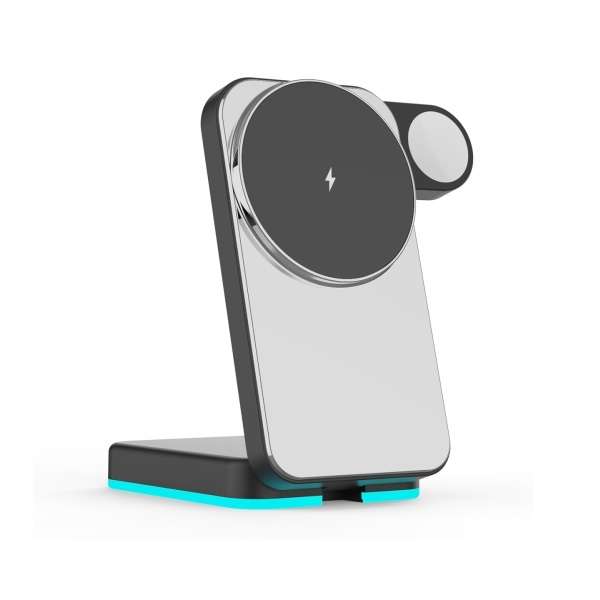 Aerbes AB-SJ160 3 in 1 Wireless Magnetic Charger With RGB Lighting Base