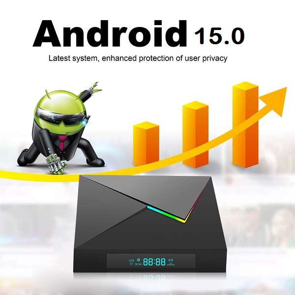 Tangka TK-TV04 Android 15.0 4K TV Box With Dual-Band WiFi 802.11, Ultra HD Streaming And Smart En...