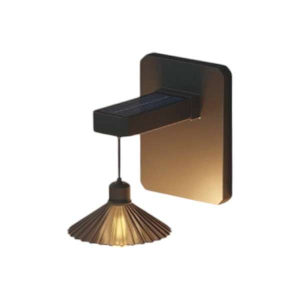 PM-153 Modern Solar-Powered Wall Light With Elegant Pleated Lampshade