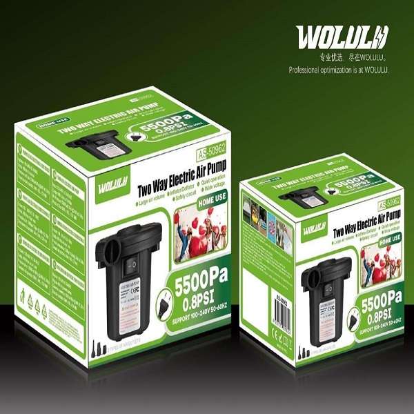 Wolulu AS-50962 Two Way Electric Air Pump For Air Mattress, Balloons And Bicycle
