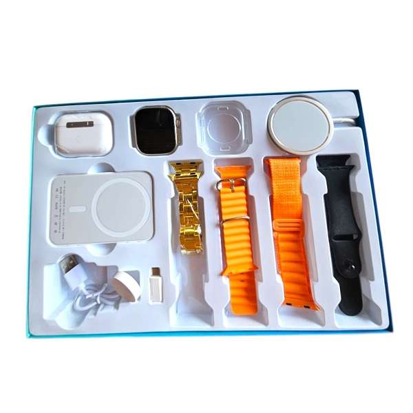 Y-50 Suit Max 13 in 1 Smart Watch Accessory Set With Earphones, Extra Straps, Chargers And Covers