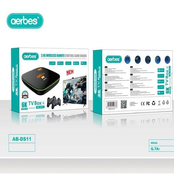 Aerbes AB-DS11 6K TV Box Game Board With 2 Wireless Controllers