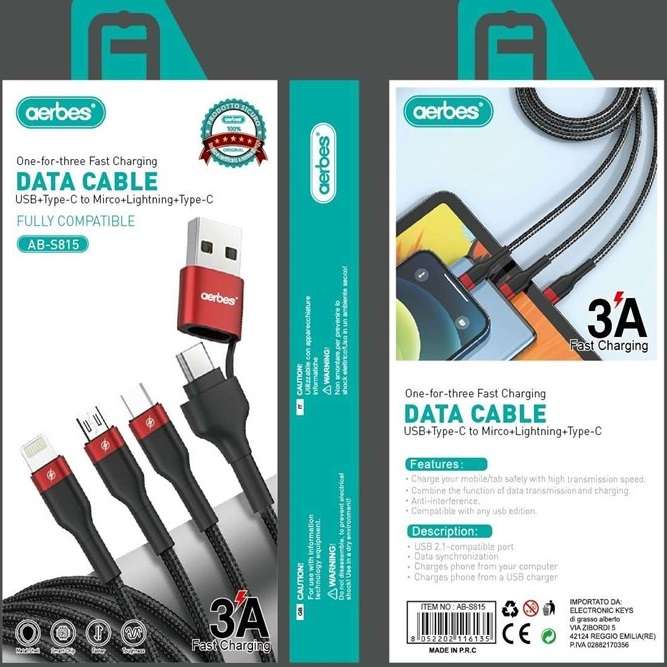 Aerbes AB-S815 Cable Creation 5 In 1 Charging Data Cable