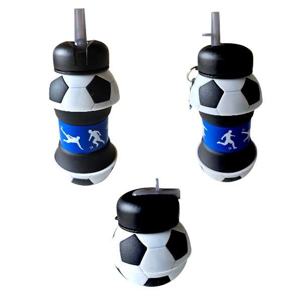 550 Collaspible Silicone Soccer Water Bottle