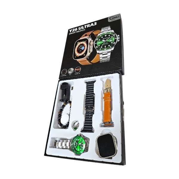 Y26 ULTRA3 Set Of 2 Watch , Wrist Band And Ring With Wireless Magnetic Charger Olywear App