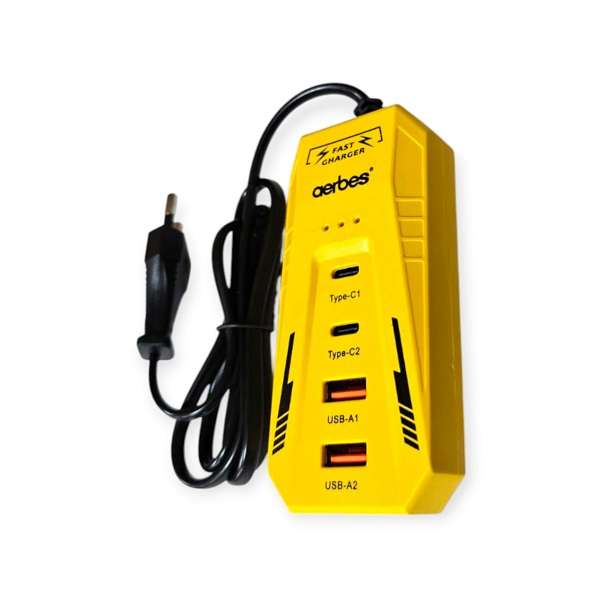 Aerbes AB-PC13 60W 3.1A Power Socket Charger 2PD+2USB Port