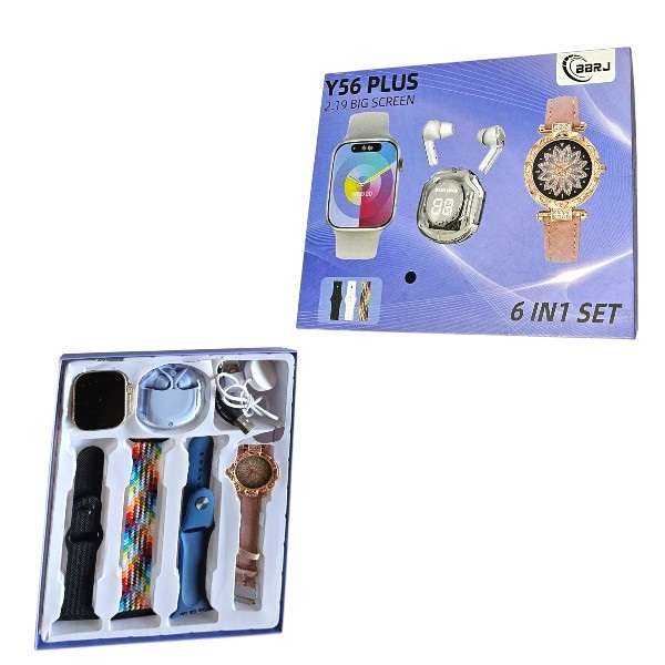Y56 Plus 2 Set Of Watch With Bluetooth Earphones And 3 Watch Strip Olywear App