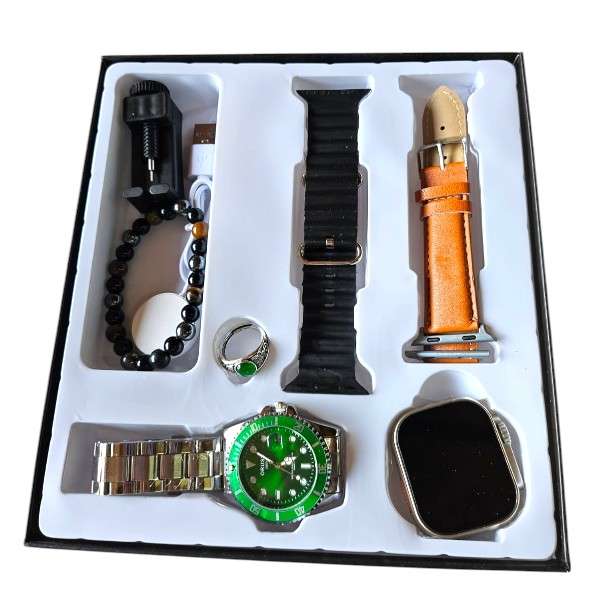 Y26 ULTRA3 Set Of 2 Watch , Wrist Band And Ring With Wireless Magnetic Charger Olywear App