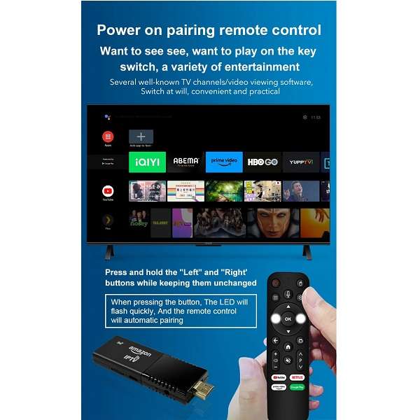 MX10 F5 Android 4K Ultra HD Fire Stick With Voice Remote