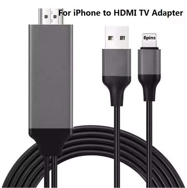 SE-L014 8-Pin Lightning To HDMI Cable With USB Power, Full HD 1080P Video And Audio Output 1.8M E...