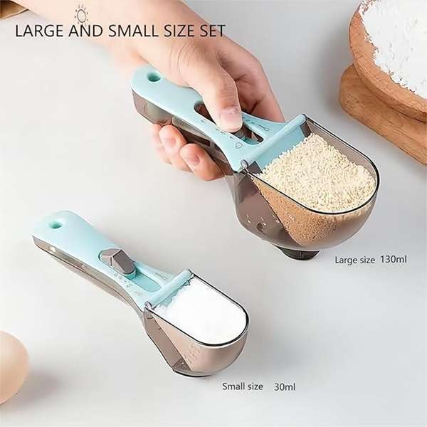 JG20375680 Push Gear Adjustable Measuring Spoon Baking Tool Set of Two