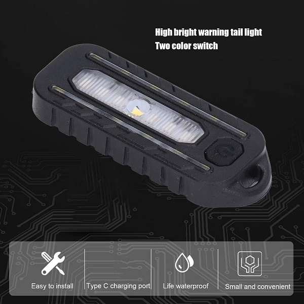 W676 Rechargeable Bike Light Rear Tail Light With Warning Light
