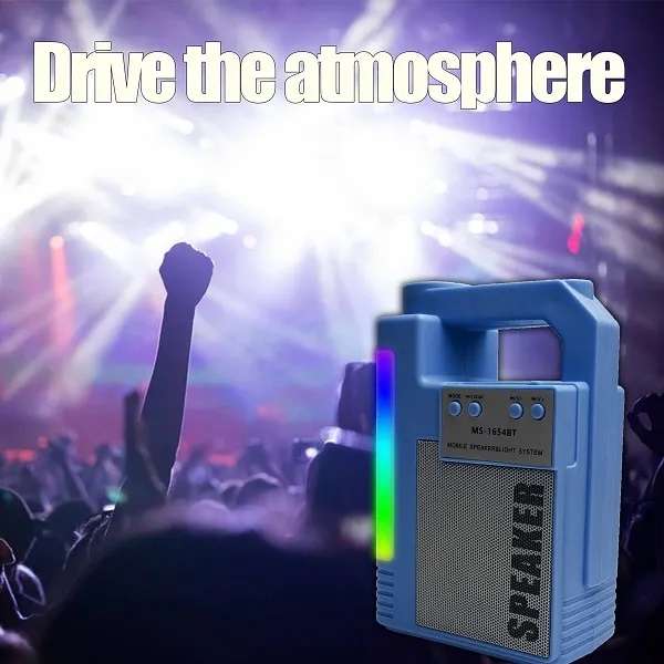 MS-1654BT Bluetooth 4 Speaker With Flashlight And RGB LED