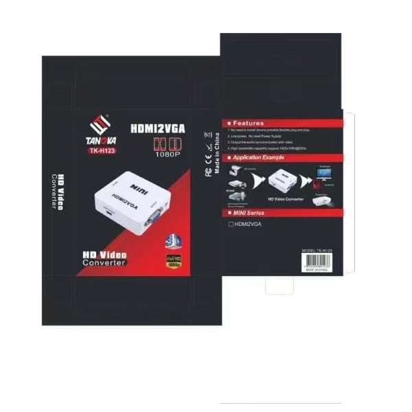 Tangka TK-H123 1080p HDMI to VGA+ Audio Converter With Power Cable