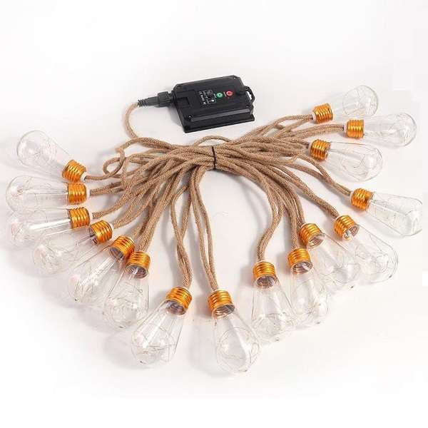 Aerbes AB-TY247-1 Warm White 8M Solar Bulb String Light 16 LED Bulbs 1200mah Battery