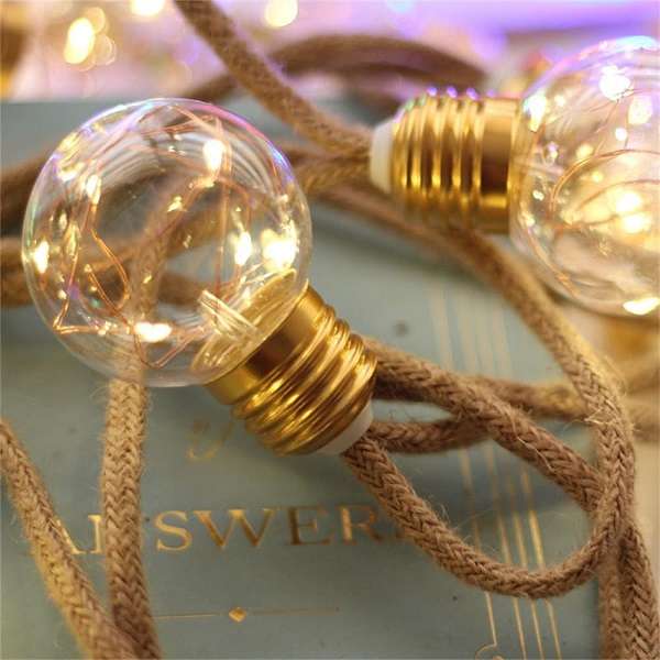 Aerbes AB-TY248-1 Warm White 8M Solar Round Bulb String Light 1200mah Battery