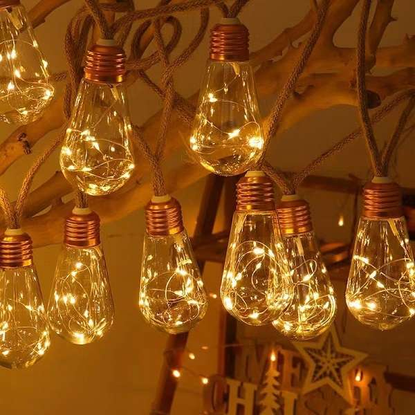 Aerbes AB-TY247-1 Warm White 8M Solar Bulb String Light 16 LED Bulbs 1200mah Battery