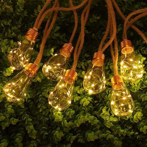 Aerbes AB-TY247-1 Warm White 8M Solar Bulb String Light 16 LED Bulbs 1200mah Battery