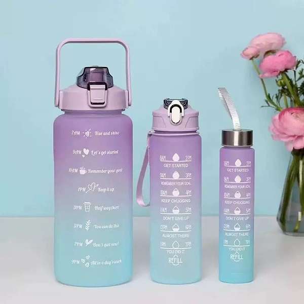 Motivational 3 Piece Set Bottles