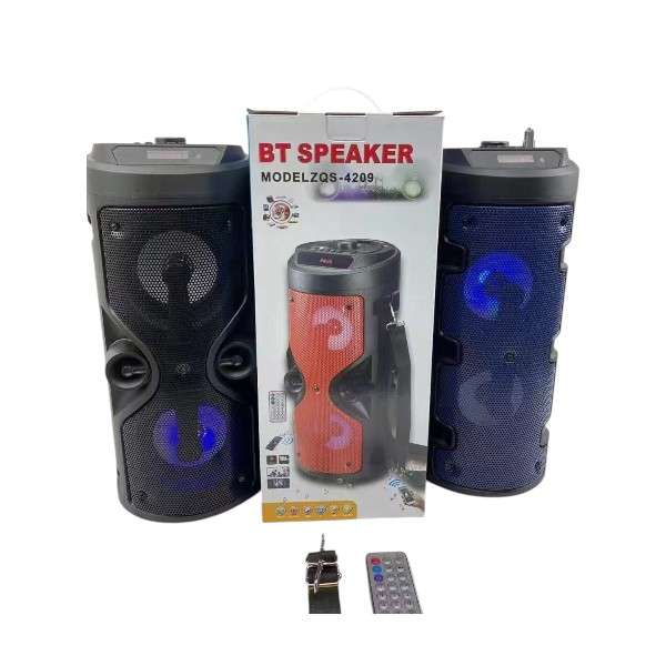 ZQS4210 4 Bass Boost RGB Bluetooth Speaker Remote & Strap 1200mAh