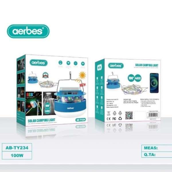 Aerbes AB-TY234 Solar 100W Emergency Light With 8M String Light