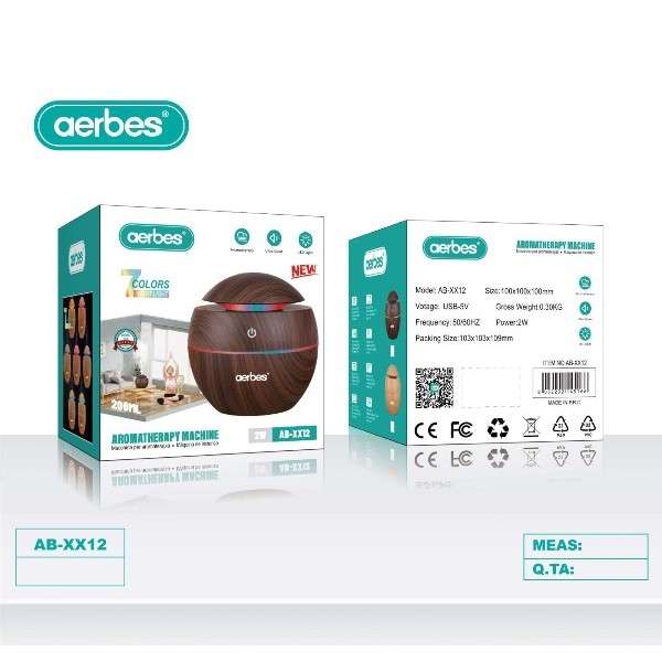 Aerbes AB-XX12 7 Colours Night Mightlight Humidifier 2W 200ML
