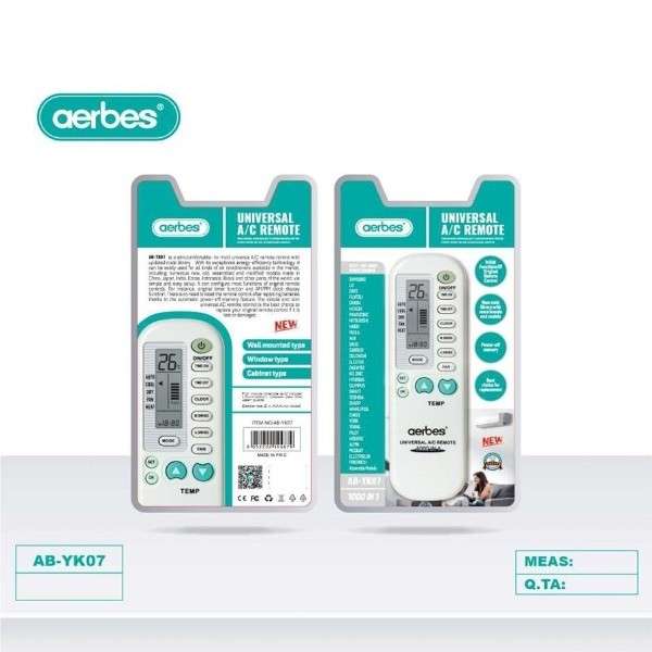 Aerbes AB-YK07 Universal A/C Remote Control 1000 in 1