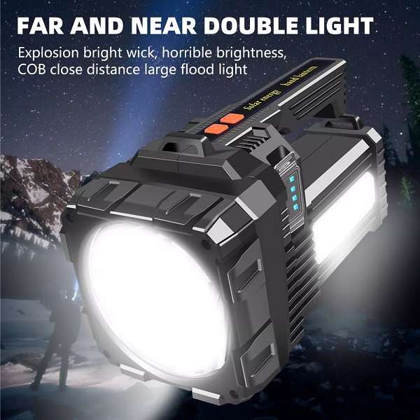 PM-65 Handheld Bright Solar Powered Searchlight W5168-2