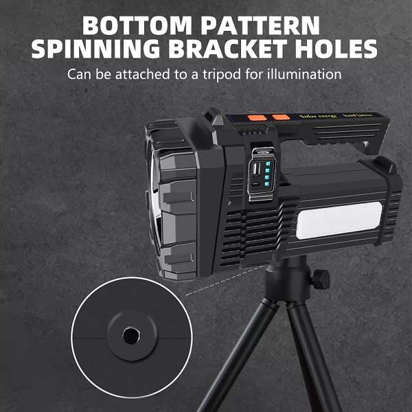 PM-65 Handheld Bright Solar Powered Searchlight W5168-2
