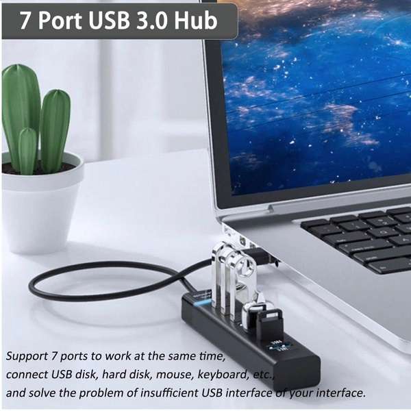 Tangka TK-8578 USB 3.0 7 Port Hub 30cm