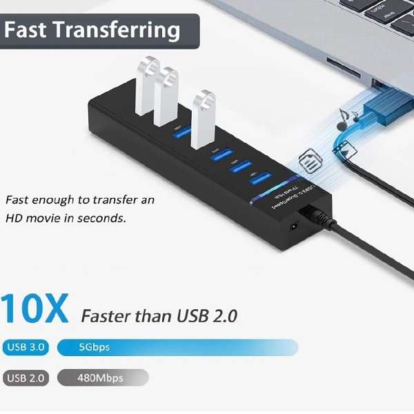 Tangka TK-8578 USB 3.0 7 Port Hub 30cm