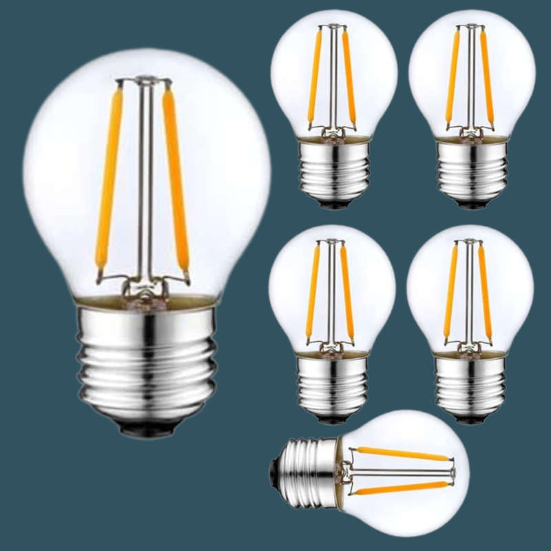 Retro Edison G45 LED E27 2W 6 Pack Replacement Bulbs