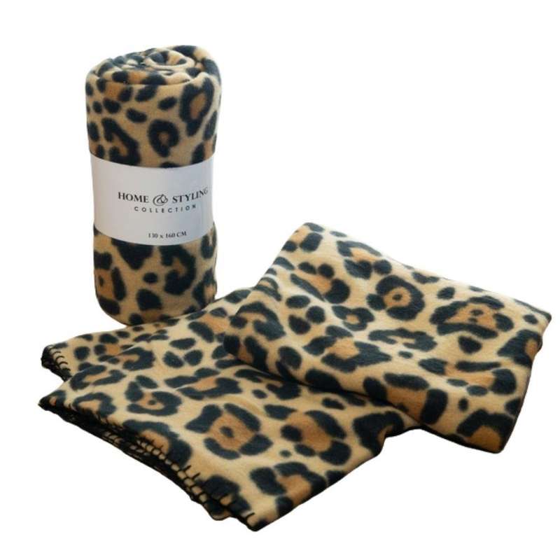 Leopard Print Fleece Blanket - 130x160cm