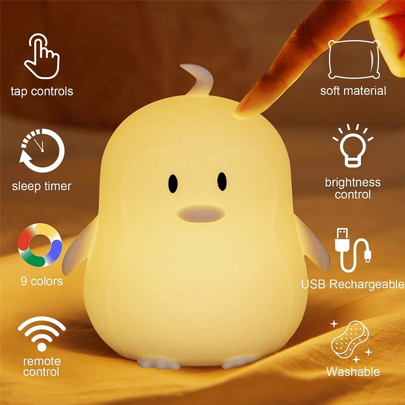 Kids Penguin Silicone Night Light | Colour-Changing