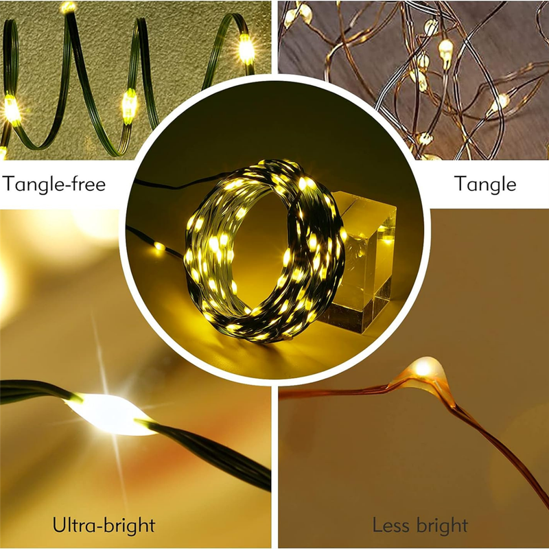 10m 200 Colourful LED Green Wire Fairy Light