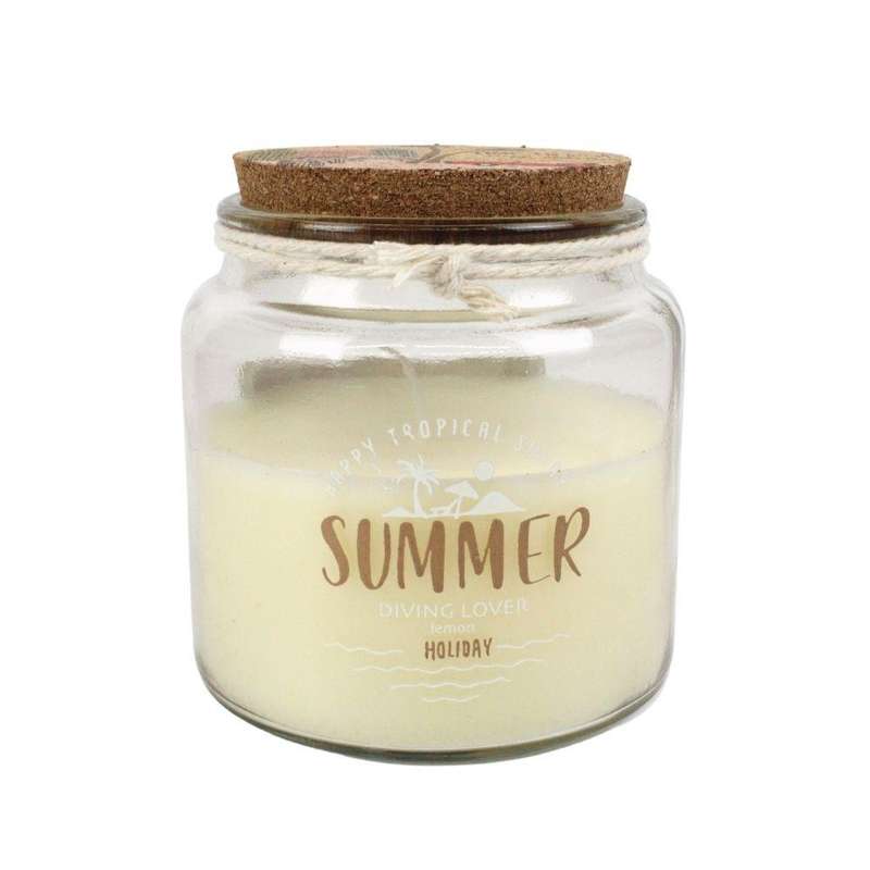 Aroma Di Rogito - Holiday Scented Candles - Glass Jar With Cork Lid - Lemon Diving Enthusiast