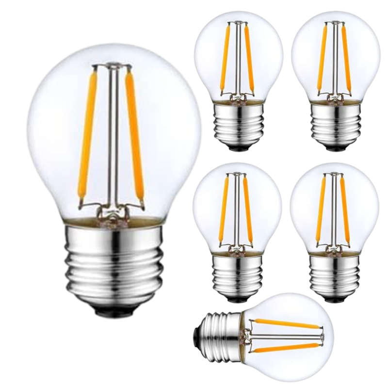Retro Edison G45 LED E27 2W 6 Pack Replacement Bulbs