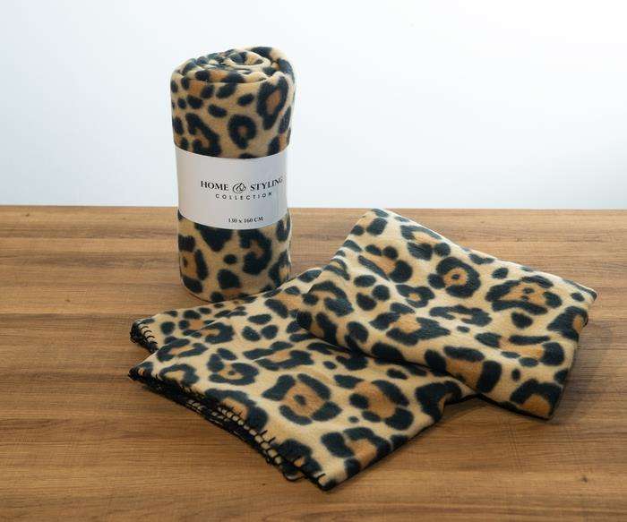 Leopard Print Fleece Blanket - 130x160cm