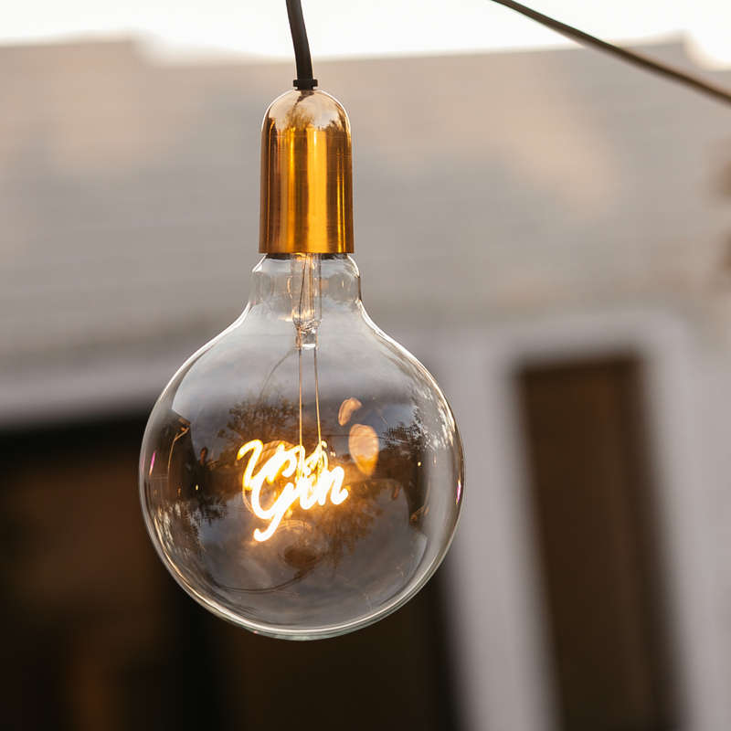 GIN Retro Edison Light Bulb G125 Warm White LED E27 3W