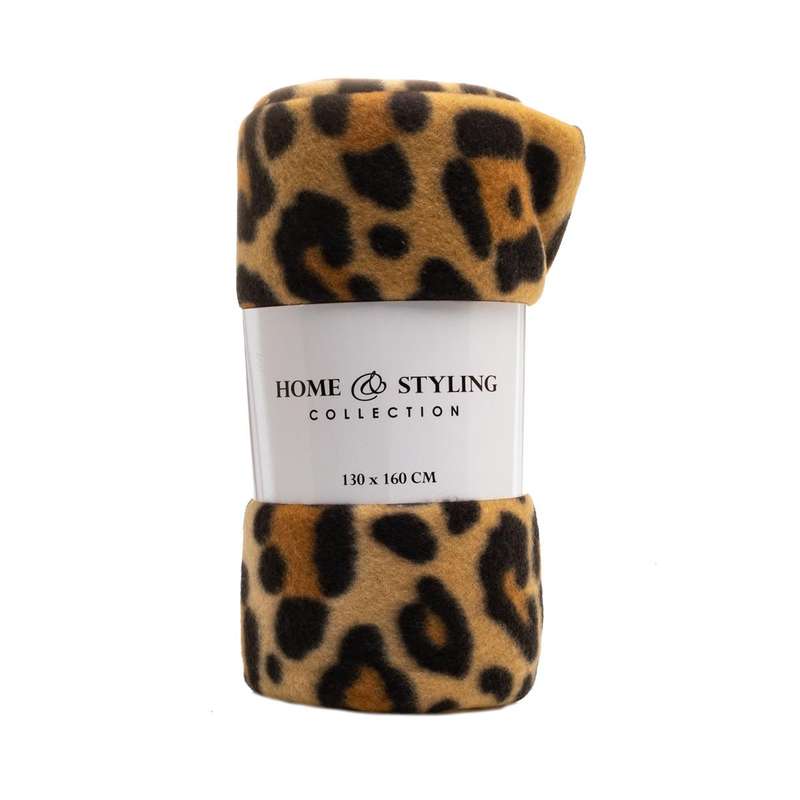 Leopard Print Fleece Blanket - 130x160cm